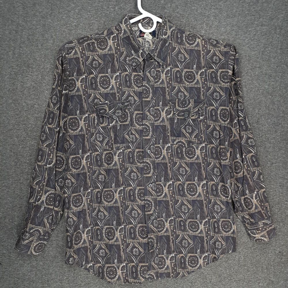 Vintage Ruddock Bros Extra Long Tail Western Shirt Men XL gray‎ L/S